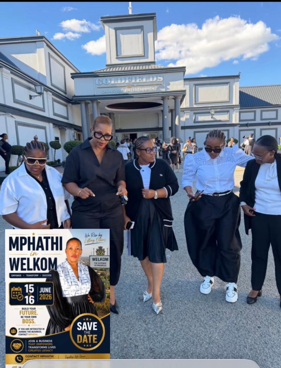 Mphathi with a group outside Goldfields Casino and Entertainment