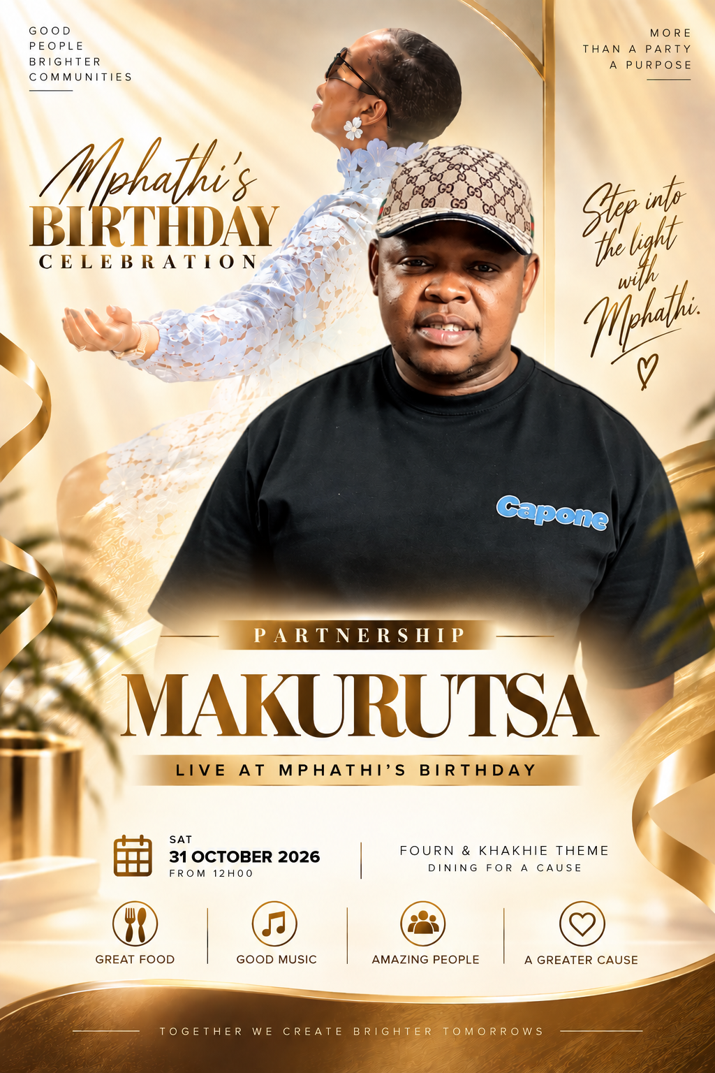 Birthday celebration poster featuring host Makurutsa
